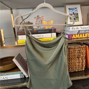 Aritzia Olive/Sage Green Satin Cami Top